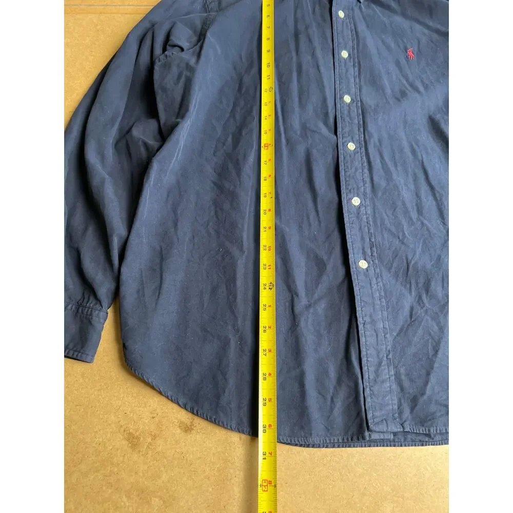 Ralph Lauren Shirt Mens XL Navy Blue Classic Fit Button Up Long Sleeve Pony USA